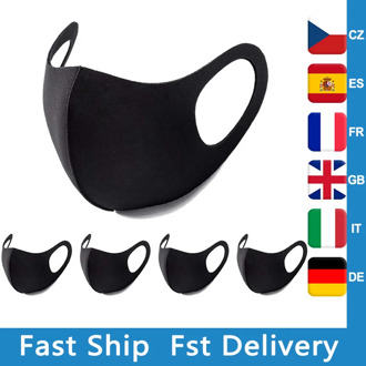 5PC Black Cotton Face Mask Women Dustproof Masks Men Dustproof Mouth Mask Outdoor Washable Dustproof Masks @C04