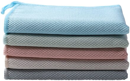 5Pc Microfiber Cleaning Dish Doeken Absorberende Keuken Vaatdoek Non-stick Olie Huishoudelijke Reiniging Handdoek Kichen Schoonmaken Tool