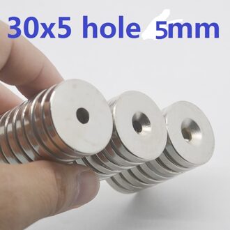 5pc N40 30mm x 5mm magneet Verzonken Neodymium Magneet Ring Gat 5mm Kleine Ronde Permanente Super sterke Krachtige Magnetische Magneten