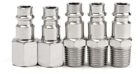 5Pcs 1/4 "Bsp Vro/Mannelijke Air Line Hose Coupler Connector Quick Release Fittings