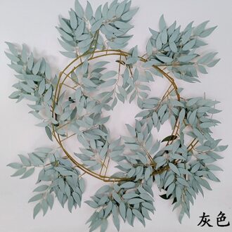 5Pcs 1.7 M Simulatie Wilg Blad Wijnstok Muur Ourdoor Opknoping Decoratie Voor Tuin Nep Planten Rotan Bruiloft Achtergrond grijs