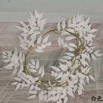 5Pcs 1.7 M Simulatie Wilg Blad Wijnstok Muur Ourdoor Opknoping Decoratie Voor Tuin Nep Planten Rotan Bruiloft Achtergrond wit