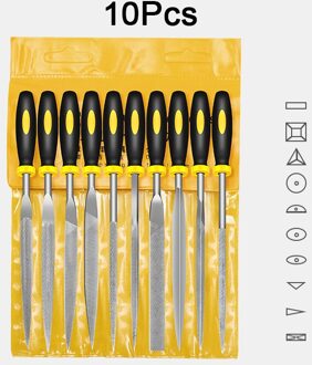 5Pcs/10 Pcs Naald File Set Voor Juwelier Houtsnijwerk Craft Metaal Glas Stone 3 Maten Ls'd Tool metalen Bestand 10stk / 160 Mm