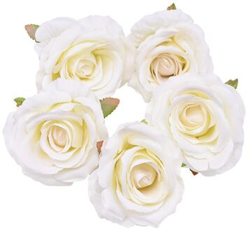 5Pcs 10Cm Silk Rose Flower Head Wedding Party Thuis Kunstmatige Flowr Decoratie Diy Handwerken Krans Scrapbook Supplies F01