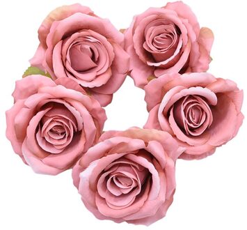 5Pcs 10Cm Silk Rose Flower Head Wedding Party Thuis Kunstmatige Flowr Decoratie Diy Handwerken Krans Scrapbook Supplies F05