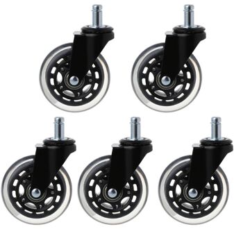 5Pcs 11X22Mm Bureaustoel Wielen Wivel Rubber Zwenkwiel Veilig Rolling Caster Vervangingen Voor Meubelen