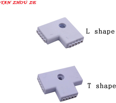 5pcs 12mm 5 PIN RGBW L shape / X shape / T shape No Soldering connector Injection joint For 5050 RGBW /RGBWW LED strip 5PIN RGBW