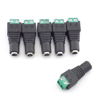5Pcs 12V Dc Vrouw Plug Jack Connector Voeding Adapter Voor Cctv 5050 3528 Led Strip Licht Lamp systeem 5.5Mm * 2.1Mm W17