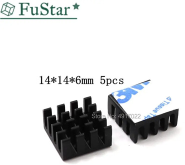 5pcs 14*14*6 Aluminum Cooling Heat sink 14 x 14 x 6MM Black Chipset RAM Heatsink Radiator routing cat dedicated chip 14*14*6mm