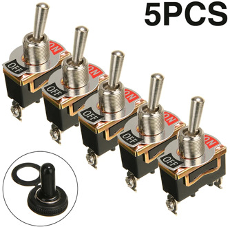 5pcs 15A 250V ON/OFF SPST 2Pin Heavy Duty Rocker Switch Car Boat Rocker Toggle Switch With Waterproof Boot