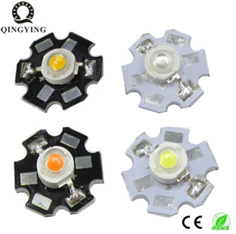 5pcs 1W 3W High Power LED Full Spectrum White Warm white Green Blue Deep Red 660nm Royal blue With 20mm White & Black Star PCB