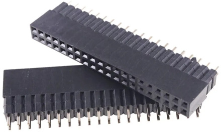 5pcs 2.54 mm 0.10" Pitch 2x20 40 Pin elevated Socket Strip Female Header Through Hole Dual Spacer GPIO Header for Raspberry Pi