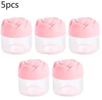 5Pcs 20g Cream Jar with Rose Pattern Lid Empty Bottles Cosmetics Container Box