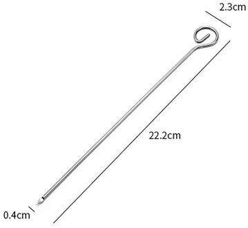 5Pcs 22/30.4Cm Rvs Spiesjes Stevige Universele Barbecue Spiesjes Kebab Spiesjes Bbq Naald Kebab Stok Barbecue Coxeer 22.2 CM