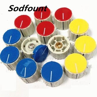 5Pcs 28*20Mm KN110 Plastic Aanpassing Knop Potentiometer Knop Volumeknop (Koper) binnendiameter 6Mm rood