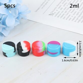 5Pcs 2Ml Anti-aanbak Siliconen Container Non-stick Olie Wax Jar Dab Opbergdoos Siliconen Jar
