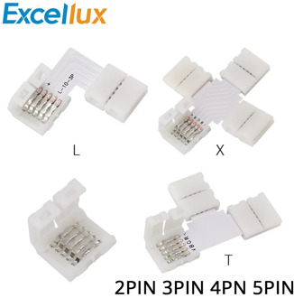 5pcs 2PIN 3PIN 4PIN 5PIN Free Soldering LED Connector 10mm L / T / X Shape Corner connector for LED Strip Light RGB RGBW RGBWW