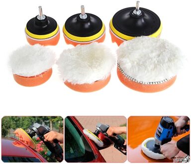 5Pcs 3/4/5 Inch M10 Spons Wassende Buffing Polijsten Pad Kit Met Boor Adapter Automobiles Gereedschap Onderhoud Care paint Care 5 duim