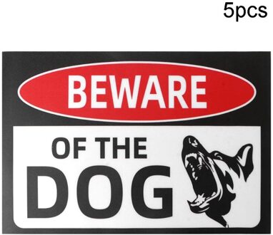 5Pcs 30X20Cm Lijm Pas Hond Teken Voor Hek Poorten Stickers Waarschuwingsborden