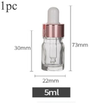 5Pcs 3Ml Duurzaam Amber Glas Vloeistof Reagens Pipet Fles Pipet Aromatherapie Draagbare Hervulbare Flessen doorzichtig 1stk