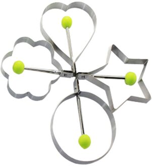 5Pcs 430 Roestvrij Staal Omelet Gebakken Ei Mold Hartvormige Omelet Ei Mal Hartvormige Omelet Ring