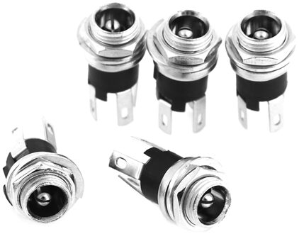5Pcs 5.5X2.1Mm Dc Voeding Jack Socket Female Panel Mount Connector Plug Adapter 2 Terminal Types 5.5X2.1 Connectors