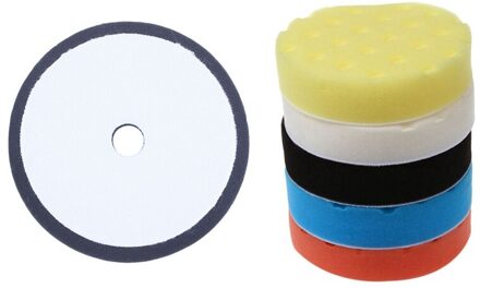 5Pcs 5 Inch Ccs Smart Soft Polijsten Buffer Pad & 1 Pcs 6 Inch/5 Inch Polijsten Waxen wiel Auto Polijsten Pad