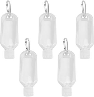 5Pcs 50Ml Hervulbare Flessen Met Haak Handdesinfecterend Containers Reizen Flessen Alcohol Containers