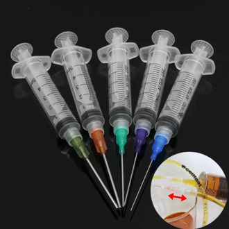 5Pcs 5ml Syringe Crimp Sealed Blunt Chemical Needle Tips For Liquid Glue Oil Ink