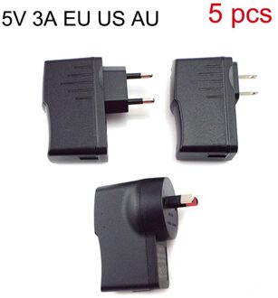 5Pcs 5V 3A Power Adapter Micro Usb Charger Ac Naar Dc Opladen Universele Power Adapter 100V-240V Uitgang 5stk EU