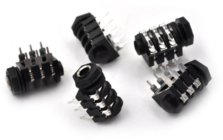 5Pcs 6.35mm/6.35 6P/6 PIN Stereo Audio Microphone Female socket/Jack Connector