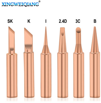 5pcs 6pcs Pure Copper 900M-T Soldering Iron Tip Lead-free Solder Tips Welding Head BGA Soldering Tools