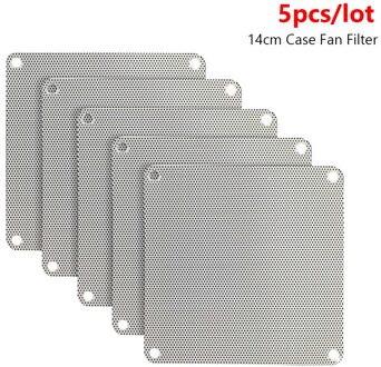 5Pcs 80Mm 90Mm 120Mm 140Mm Pvc Fan Stoffilter Zwart Wit Pc Stofdicht Case Cuttable computer Mesh Cover Computer Koeler Cover 140MM wit