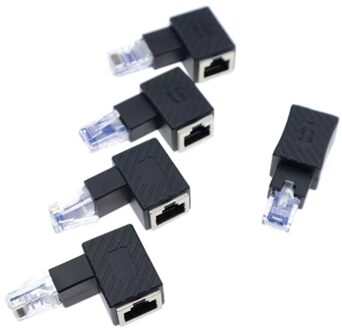 5Pcs 90 Graden Up Down Links Rechts RJ45 Kat 5E 6E Cat7 Man-vrouw Lan Ethernet netwerk Extension Adapter