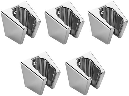 5Pcs Abs Wandmontage Met Schroeven Installeren Zilver Badkamer Accessoires Moderne Geborsteld Douchekop Houder Opslag Beugel