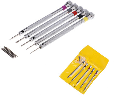 5pcs Alloy Steel Screwdrivers Set Practical Watchmaker Screwdriver Cutter Heads Tool Kit For Repairing Watches and Eyeglass