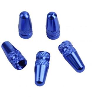5Pcs Aluminium Road Mtb Bike Buis Band Fietsband Wiel Fv Frans Ventiel Cap Presta Air Valve Caps Blauw