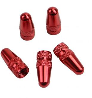 5Pcs Aluminium Road Mtb Bike Buis Band Fietsband Wiel Fv Frans Ventiel Cap Presta Air Valve Caps Rood