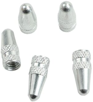 5Pcs Aluminium Road Mtb Bike Buis Band Fietsband Wiel Fv Frans Ventiel Cap Presta Air Valve Caps zilver