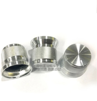 5pcs Aluminum alloy knob 20mmx17mm silver bright edge Hat type mesh pattern D type semi-axis hole inner hole 6mm