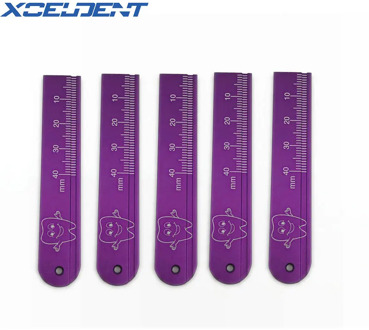 5Pcs Aluminum Dental Endo Rulers Span Measure Scale Endodontic Finger Rulers Dentistry Instrument