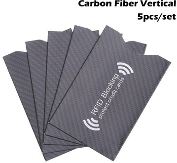 5Pcs Anti Rfid Blocking Reader Lock Kaarthouder Id Bank Card Case Protector Aluminium Metal Smart Anti-Diefstal credit Kaarthouder koolstof Horizontal