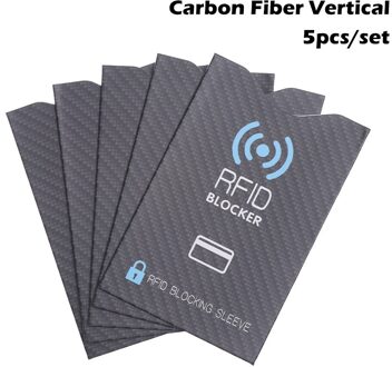 5Pcs Anti Rfid Blocking Reader Lock Kaarthouder Id Bank Card Case Protector Aluminium Metal Smart Anti-Diefstal credit Kaarthouder koolstof Vertical