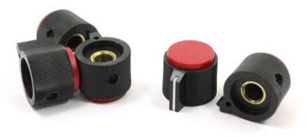 5Pcs Antislip Potentiometer Roterende Bedieningsknoppen 6Mm As Dia Rood