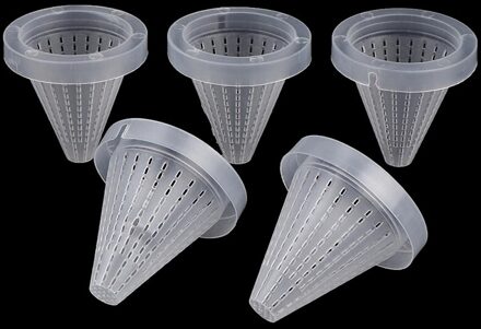 5Pcs Aquarium Rode Worm Kegel Voeden Live Bevroren Pekel Garnalen Vis Voeden Trechter Wit Aquarium Kegel Feeder