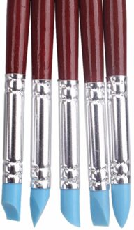 5Pcs Art Craft Klei Aardewerk Gereedschap Modeling Sculptuur Beeldhouwen Carver Carving Gereedschap Pen Siliconen Fondant Vormgeven Pen Borstel