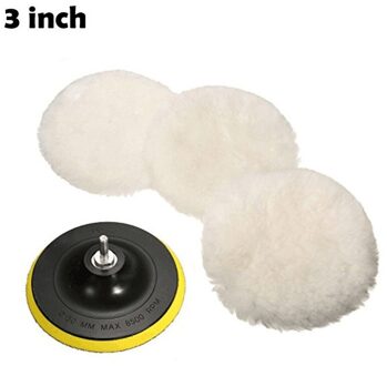 5Pcs Auto Polijsten Pad 3/4Inch Wol Polijstschijf Auto Spons Polijsten Schijven Kit Voor Auto Polijstmachine boor Adapter Auto Detaillering Bruin