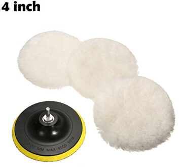5Pcs Auto Polijsten Pad 3/4Inch Wol Polijstschijf Auto Spons Polijsten Schijven Kit Voor Auto Polijstmachine boor Adapter Auto Detaillering Goud