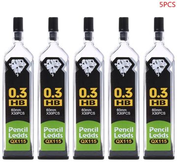 5Pcs Automatische Potlood Student Schrijven Art Schets Kleur Staaf Voor Automatische Potlood Tanken Onderdelen 0.3/0.5/0.7/0.9M 0.3mm