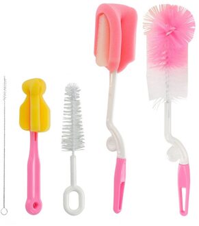 5Pcs Baby Bottle Borstels Set Multi-Functionele 360 ° Draaibare Melk Fles Spons Borstel